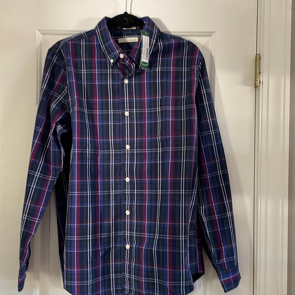 Hawker Rye Men’s Long Sleeve Plaid Button Down Slim Large